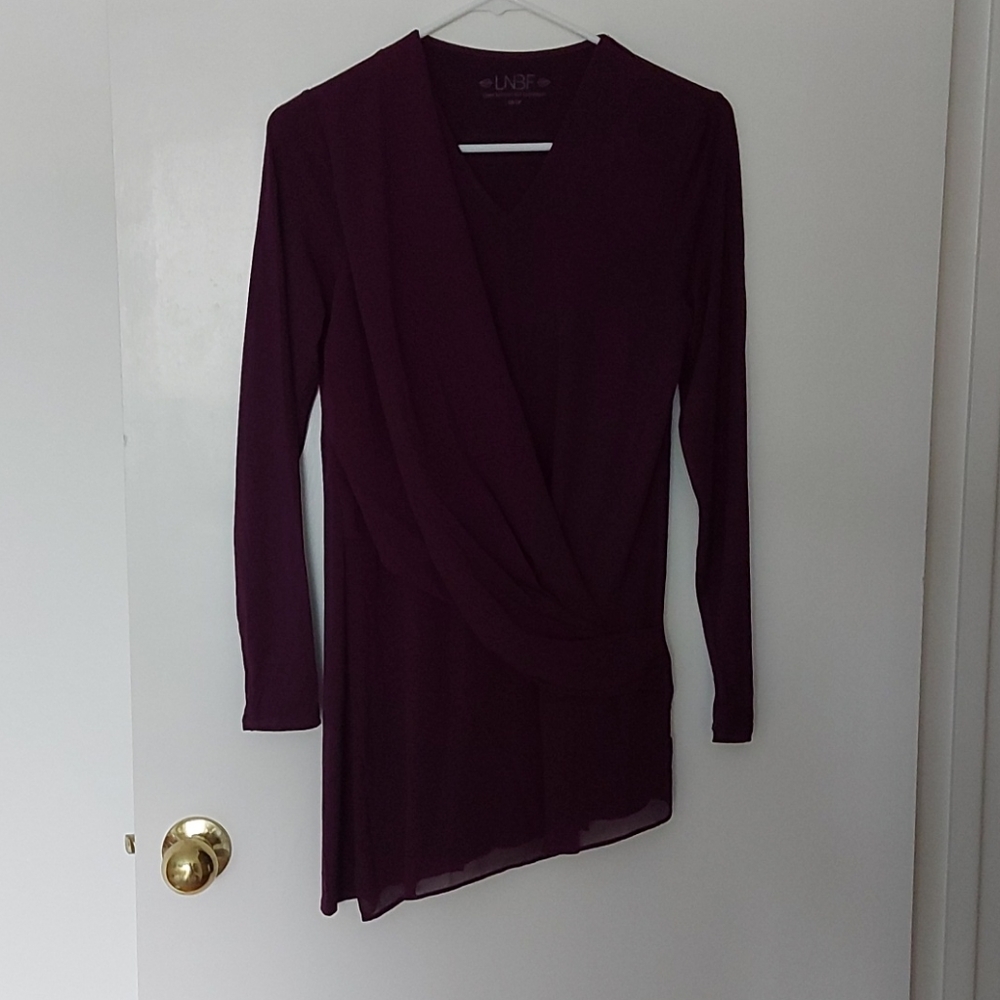 LNBF purple jersey and chiffon long sleeve top